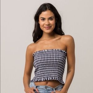 Strapless Gingham Tube Top
